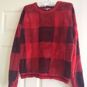 Beautiful Red/Black Fuzzy Heavy Sweater